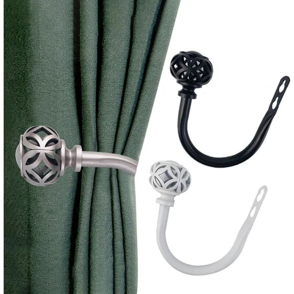 Package U-shaped Curtain Tiebacks Home Decor Multifunctional Wrought Iron Curtain Holders White