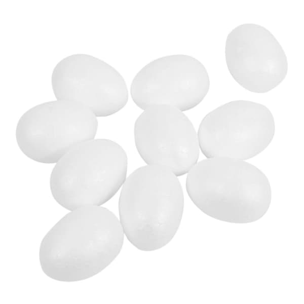 10 Styrofoam egg 6 cm hvite påskeegg dekorative egg for eller å feste (FMY) Hvit White