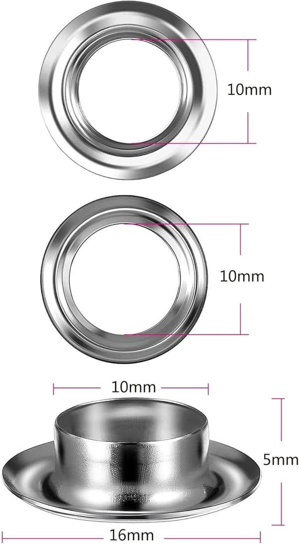 Öglan Kit Værktøj 10mm Metal Øje Sæt 100 Sæt Grommet Kit Eyele