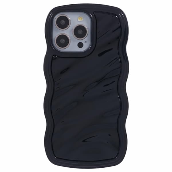 iPhone 14 Pro Max -puhelinkuori, aaltoileva kuvio, musta
