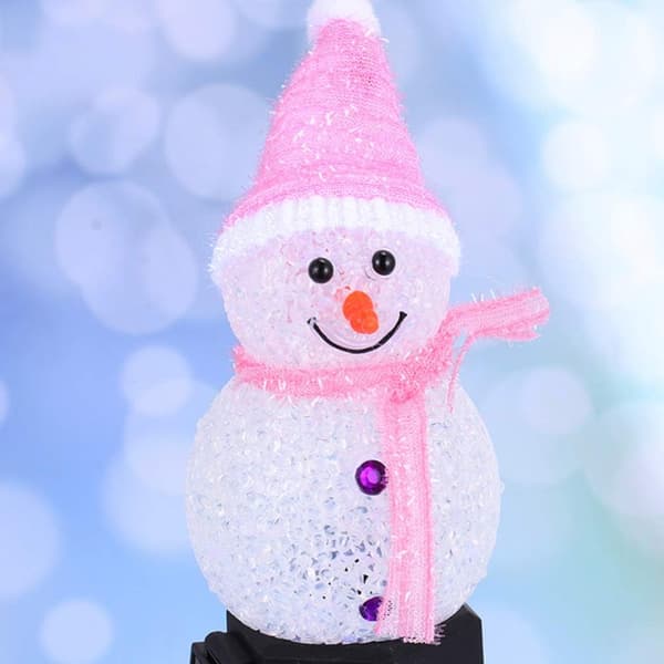 *2 LED Solcelle Snemand Lys Havedekoration Julebelysning Gar*