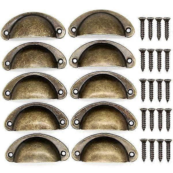 Vintage Cup Handle for Drawers and Doors, 10-pack, Bronze