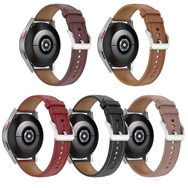 For Garmin Vivoactive3 musikkpreget klokke i ekte skinn -