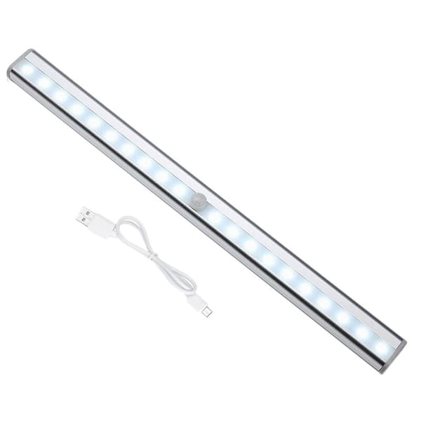 20 LED natlys skabslampe med bevægelsessensor USB genopladelig