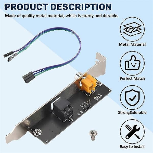 24Bit 192Khz Daughter Card SPDIF Optical and RCA Output Plate Cable Bracket Digital Audio Output for AS Edition 0630