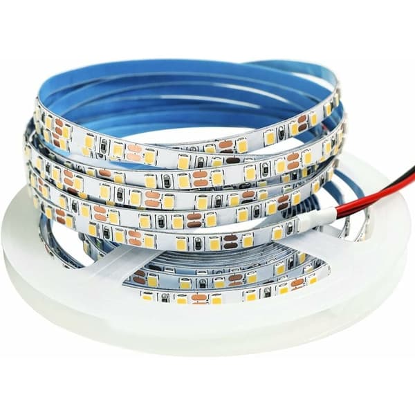 12V LED Strip 5m Warm White 3000K IP65 600LEDs for Bedroom Kitchen Decoration