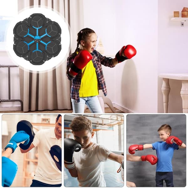 Smart Musik Boxningsmaskin (med Boxningshandskar) - Trådlös Väggmonterad Gym Boxningsmåltavla