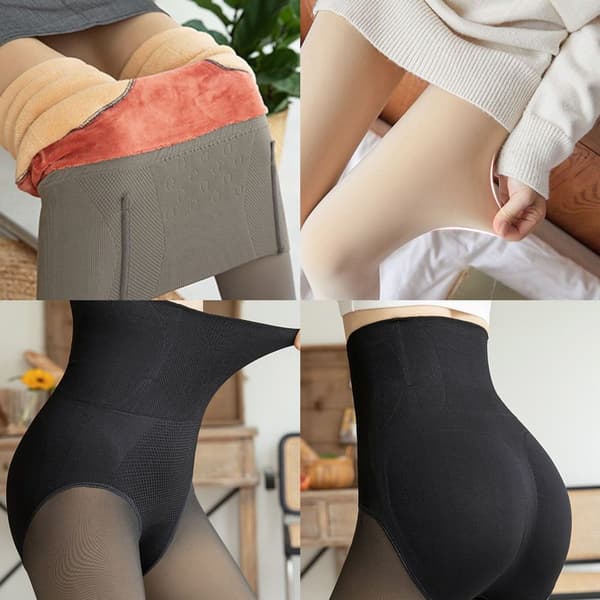 Warm High-Waisted Honeycomb Bikini Bottoms 350g Black Size KLB