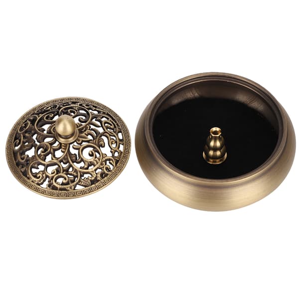 Brass Household Incense Burner, Craft Decoration (Round Top)