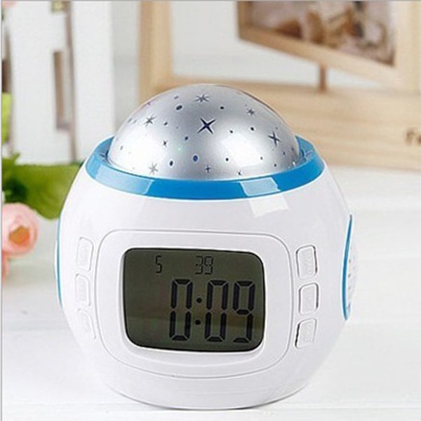 Projection Light Clock Backlight Snooze Function Sky Projector Digital Alarm Clock with Music Thermometer Calendar