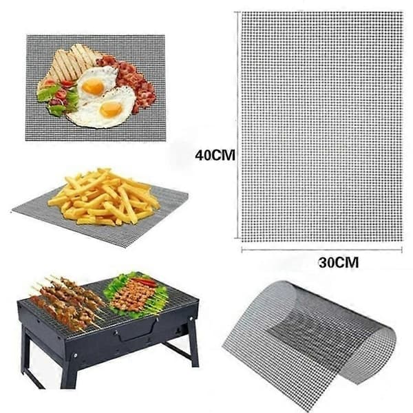 Non-Stick Varmebestandig BBQ Grillmåtte Grillnet Genanvendelig Let at rengøre Bageplade Grillværktøj