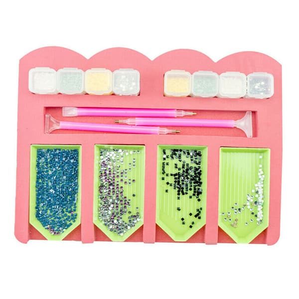 DIY 5D Diamantmaling Brett Holder Punktsett Organizer Krukke Beholder