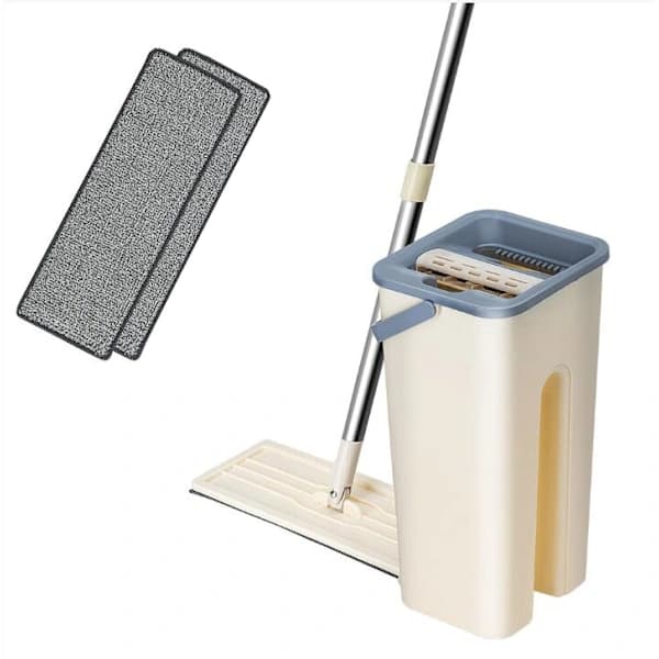 360° Flat Press Mikrofibermopp Bøttesett, 1 Moppesett + 2 Pader
