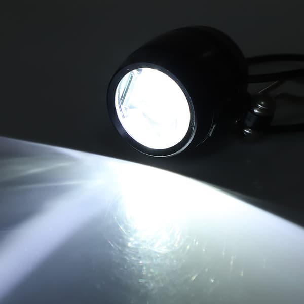 LED Aluminium E-sykkel Frontlys Horn 2 i 1 Sett Frontlys (Svart)