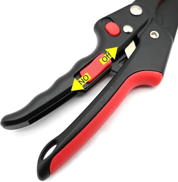 Garden pruner with ratchet function in steel, garden scissors for plants, branch pruner, cutting tool