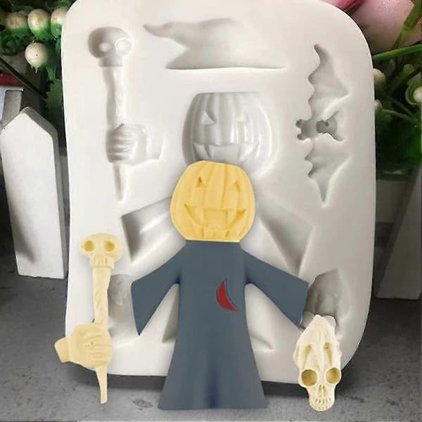 Halloween Græskar Slikform Silikone Bage Chokoladeform Non-stick DIY Håndværk Fondantforme Til Festdekoration 3 stk