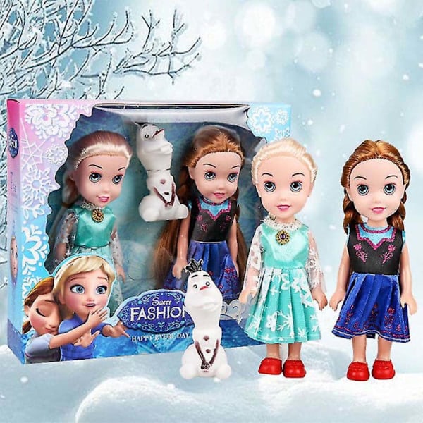Frozen 2 Elsa Anna Elf Olaf 3 stk Cosplay Prinsesse Dukker Legetøj Julegave 18cm