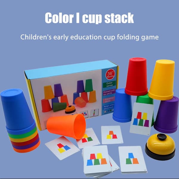 Kids Stacking Cups Fast Stacking Cups Sport Speed Training Game Classic Interactive Challenge Competition Party Toy