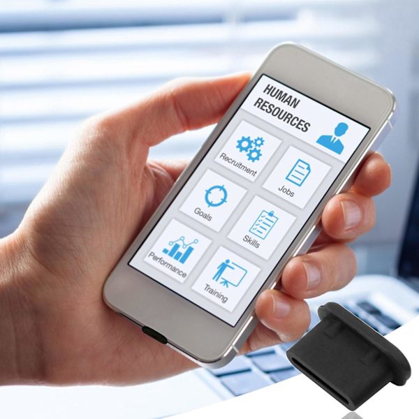 20 st USB C Dammskydd, Typ C Laddningsport Skyddspluggar black