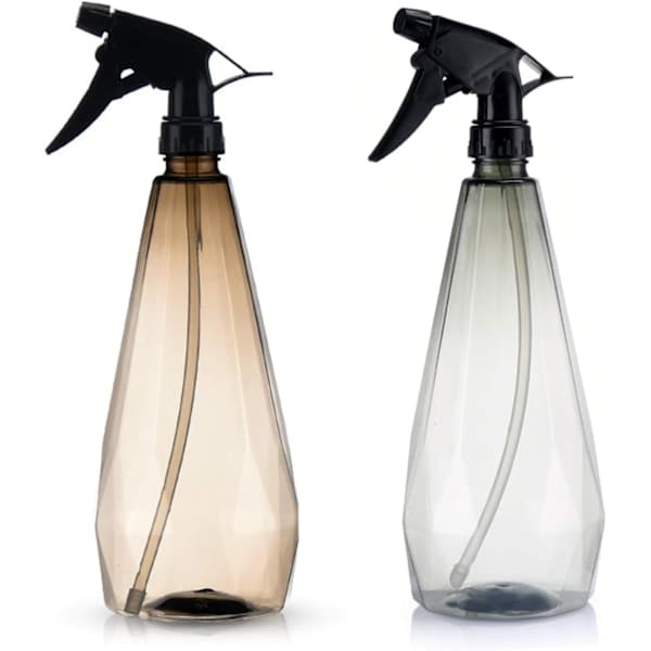 Sprayflaskor 500ml, 2 ST Sprayflaskor Trädgård, Trigger Sprayer med Justerbart Munstycke, Innehåller Vätska för Hår, Trädgård (Grå, Brun) Brun+Grå