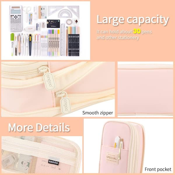 Pencil Case with Large Capacity - Pink