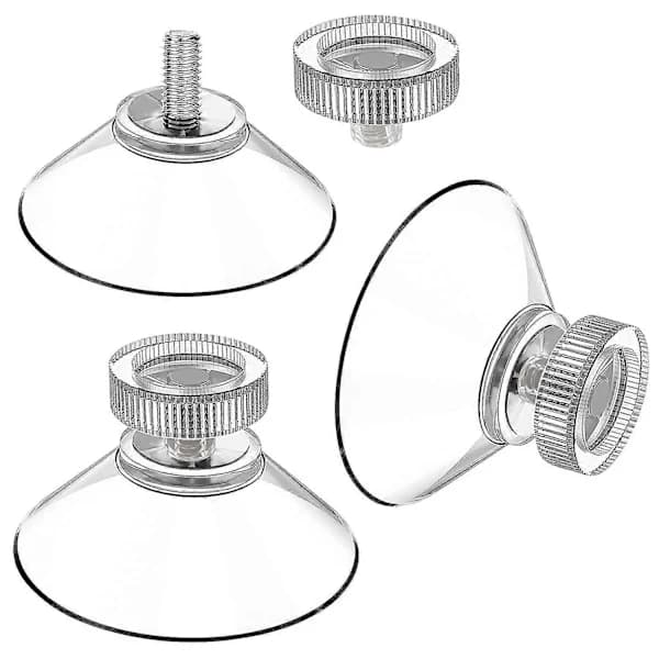 Suction cup set with 25 suction cups 40 mm M4 - Transparent suction cups with knurled nut