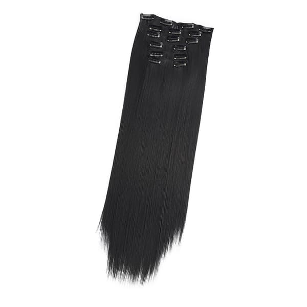 6 kpl suora hiuslisäke 60 cm pidennyshiuslisäke 16 klipsillä cosplay-juhliin