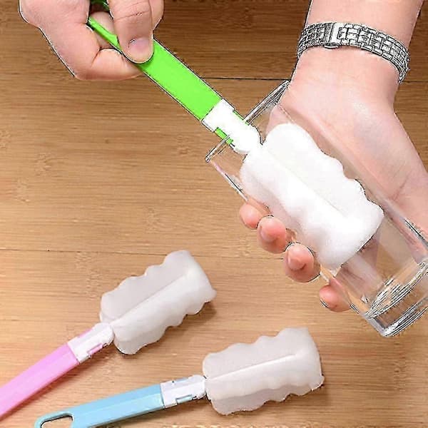 Labor-Saving Long Handle Sponge Water Cup Brush - Essential Kitchen Tool for Easy Cup Washing and Cleaning