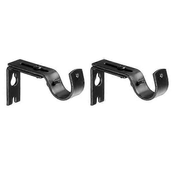 Adjustable Curtain Rod Wall Bracket, Set of 2, Black