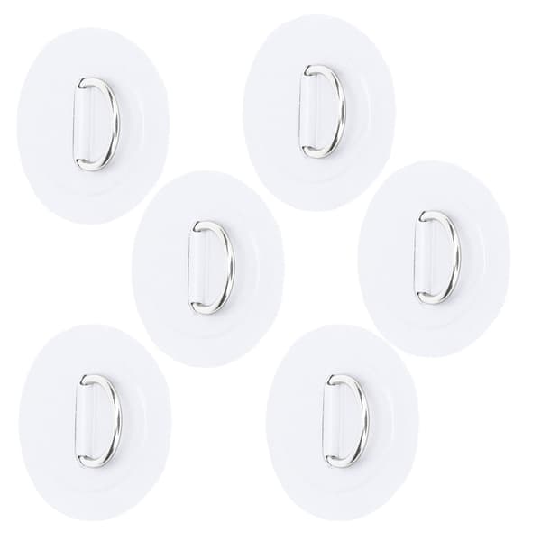 6 stk oppblåsbar båt D-ringpute PVC slitesterk marin rustfri stålspenne (hvit)