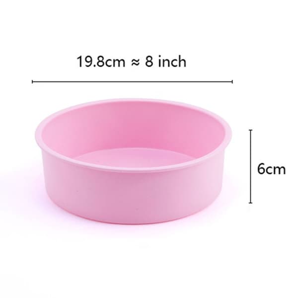 8\" Rund Silikoneform Rund Bageform Brødform Rosa KLB