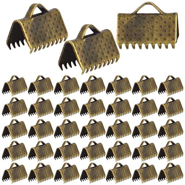 200 st./lot Antik bronsfärg Lås Snöre Ändstycken Band Läderklämma Vikbara Anslutningsdon Tillbehör för DIY Smycken (20mm)