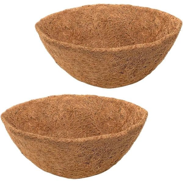2 runde kokosnøttfôr Ø40 cm (16 tommer) hengende kurv kokosfôr utskiftbart