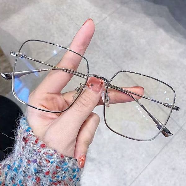 Anti-blåt lys briller Oversized briller SØLV Sølv Sølv Sølv Silver
