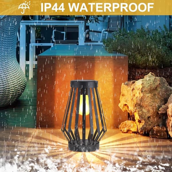 Solar Lantern Replacement Lamp, Waterproof LED, Automatic Dusk Sensor, Outdoor Garden Patio Decor, Black, 7 cm, 1-pack