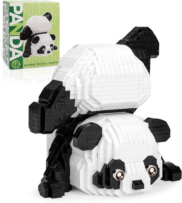 Mini Building Blocks Animal Set Bags, 1325 Pcs Micro Mini Panda