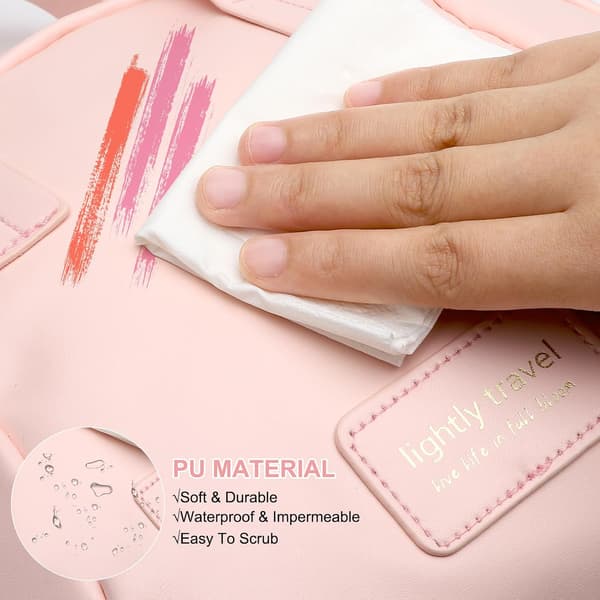 Rejse makeuptaske, makeuptaske rejse makeuptaske med rum, lyserøde makeuptasker rejse kosmetiktasker