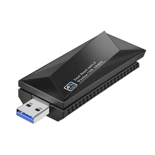 Wireless Network Card 1300Mbps WiFi Code Lock USB 3.0 Adapter Dual Frequency 2.4/5.8GHz Driver-Free High-Speed Faster Transmission Wireless External R