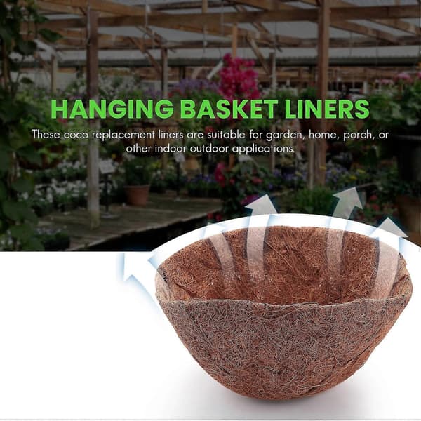 6 Pieces 25 cm Half-Round Insert Semi-Circle Coco Fiber Replacement Liners For Hanging Baskets Garden F