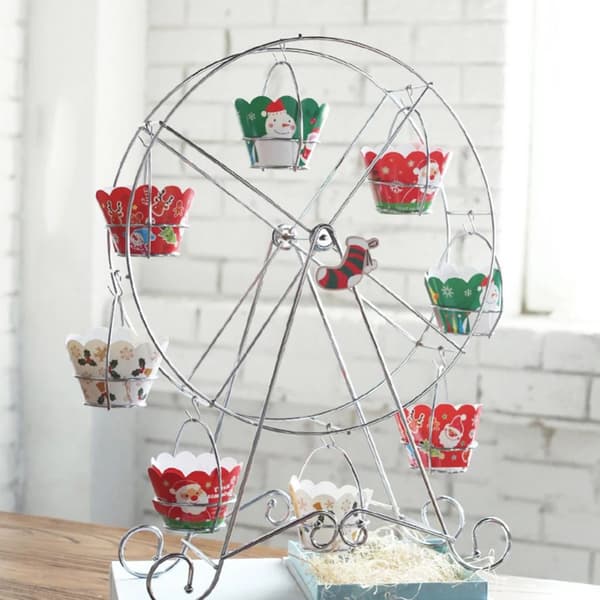 Metallisk Pariserhjul Cupcakeholder Bryllup Bursdagsfest Kake