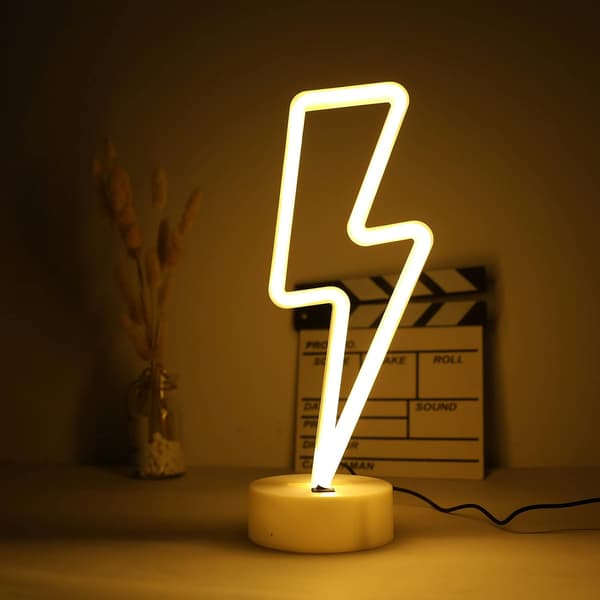 Lyssterke neonformede LED-lys USB-drevet varmhvit borddekorasjon