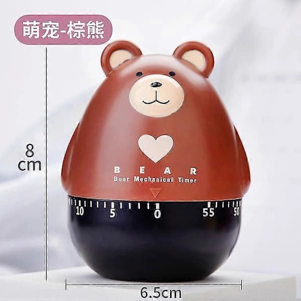 Kitchen Timer Cartoon Shape New Mechanical Cute Timer With Loud Alarm For Kids Brown Bear