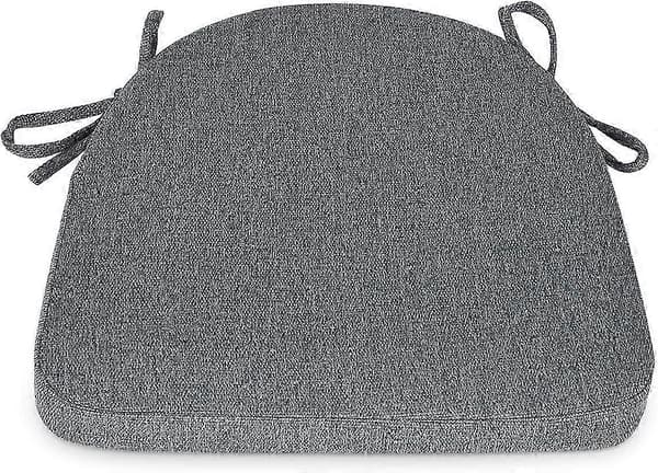 Stolsdynor med band [43x42x5 cm] Halkfria köksstolsdynor och sittdynor - Mörkgrå