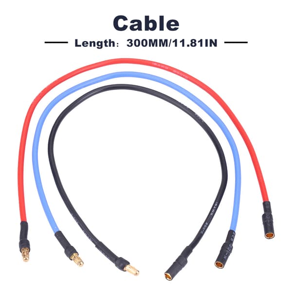3 Pcs/Set Electronic Speed Controller ESC Motor 30cm Silicone Cable with 3.5mm Banana Plug