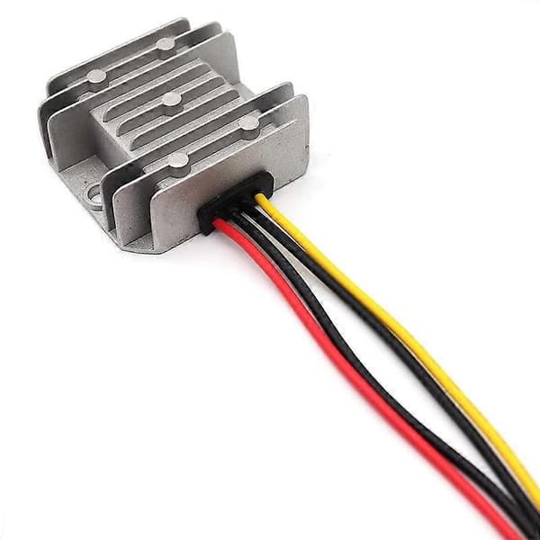DC 24V til 12V omformer, spenningsreduserer 5A 60W, vanntett transformator med aluminiumskall db sølv Silver