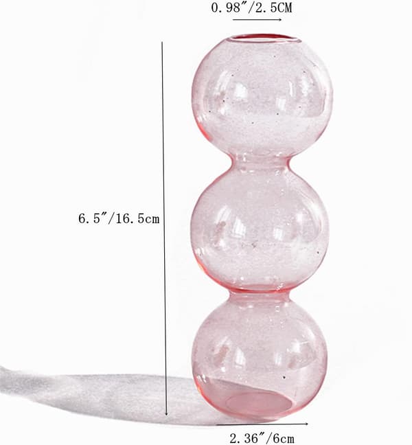 Hydroponic Flower Vase, Three Globes 16.5 cm High Transparent Plant G