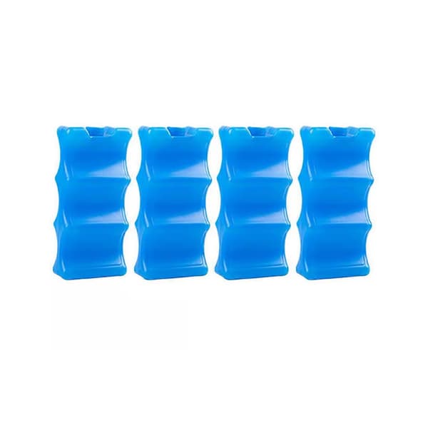 Refillable Ice Pack 600 Wave 4-pack Reusable ABS+Ice Crystal Cooling Blocks for Cooler Bags and Lunch Boxes, Wave Pattern