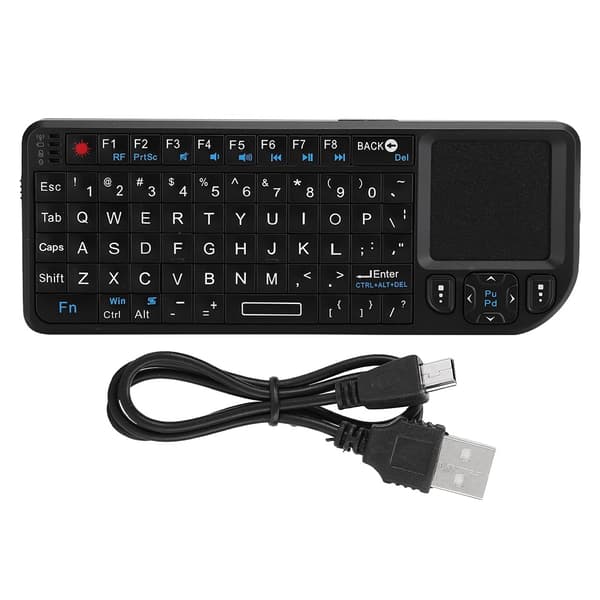 Mini trådløst tastatur USB bærbart sort multifunktionelt ultratyndt baggrundsbelyst 100RF 2.4G (sort)