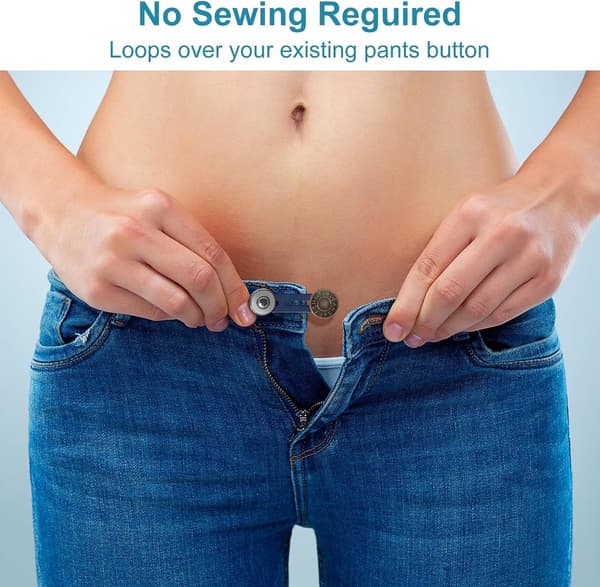 Pieces Jeans Button Extender - Buttonhole Extender - Trouser Extension Button - Trouser Waist Extender - Unisex - Instant Waist Extension Buttons