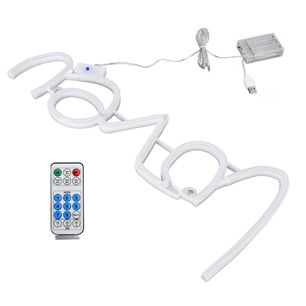 LOVEU Neon Light LED 18 Keys 8 Modes Timing Remote Control USB Light for Home Decoration 300LM Warm White + White Light